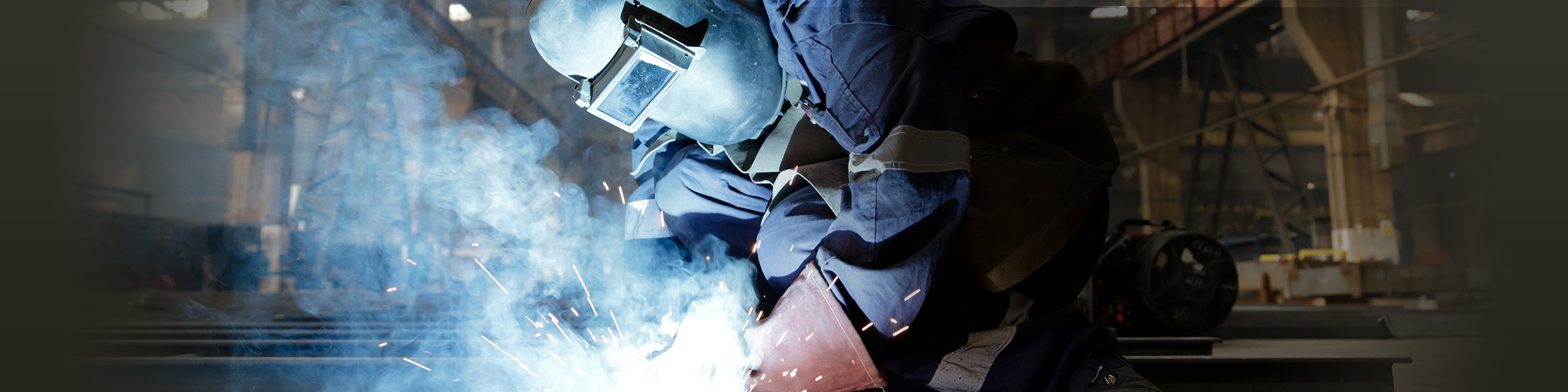 welder with a mask welding